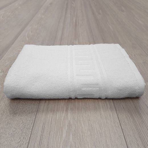 Toalla de ducha Greca Ondas blanca 70x140 cm de 420 gramos