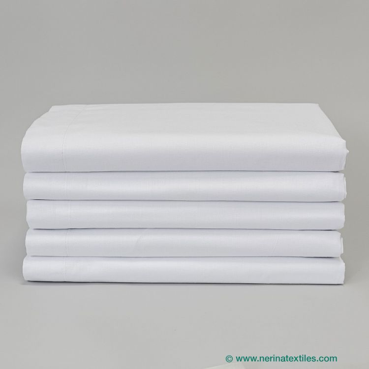 Sábana encimera sanitaria blanca percal Poliéster-Algodón de 150 hilos