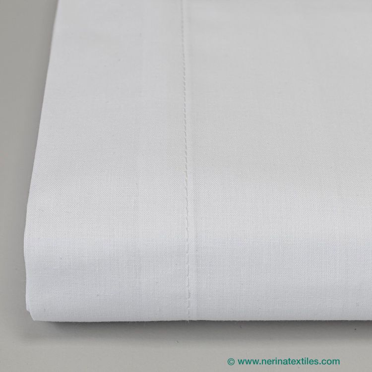Sábana encimera sanitaria blanca percal Poliéster-Algodón de 150 hilos