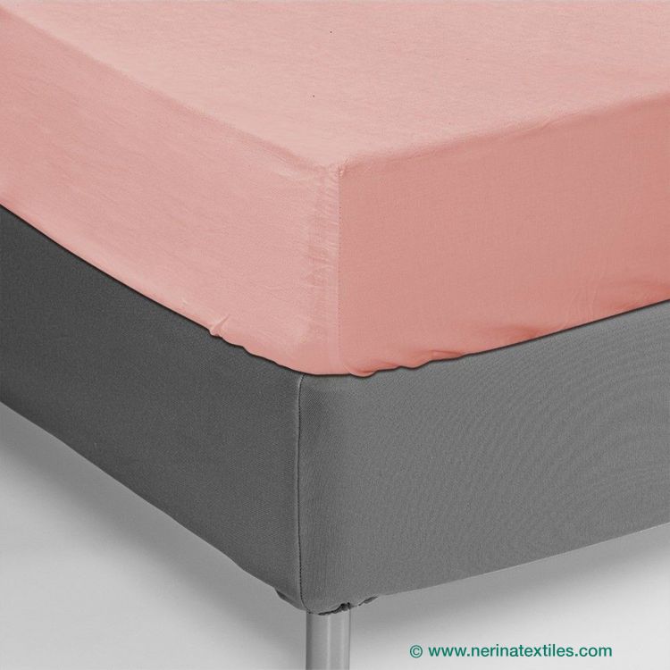 Sábana bajera ajustable rosa percal Poliéster-Algodón de 150 hilos