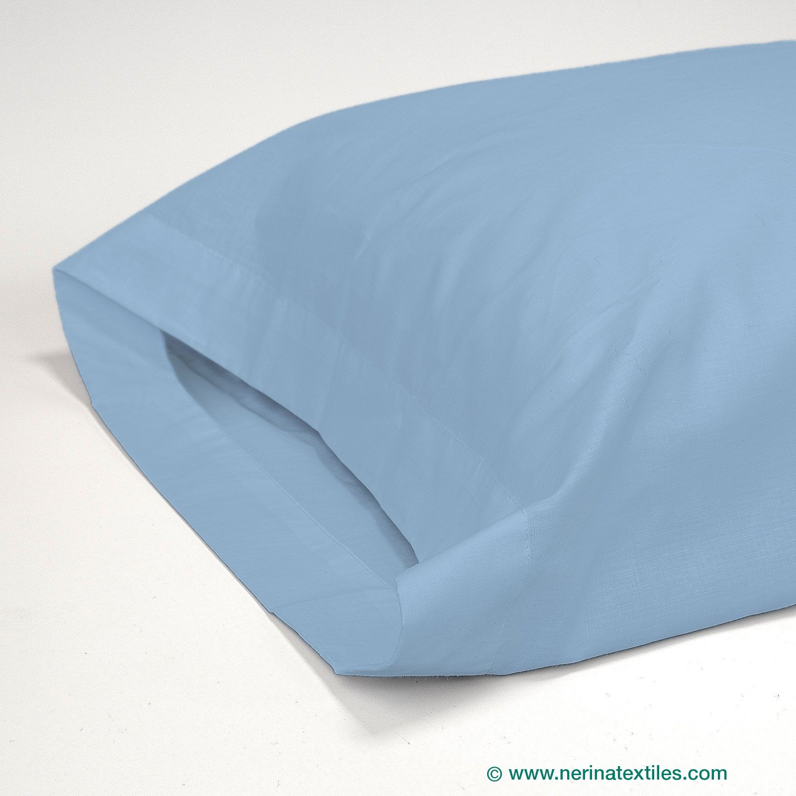 Funda Almohada 60x60 Algodón Reforzado (Pack de 2) - Azul Claro - Tela