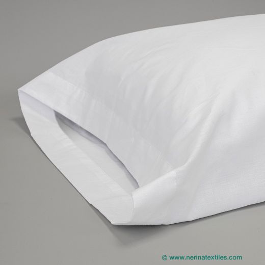 Funda almohada hotel blanca popelín Poliéster-Algodón de 180 hilos