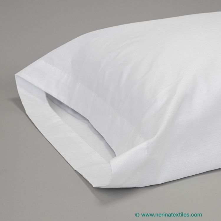 Funda almohada hotel blanca popelín Poliéster-Algodón de 180 hilos