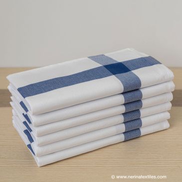 Paño vajilla cocina 100% algodón raya azul