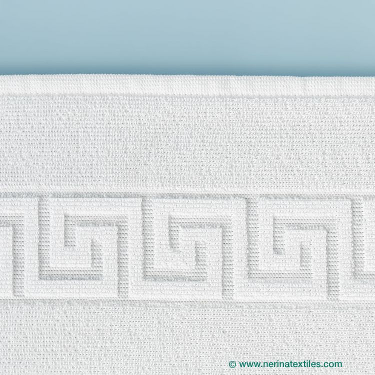 Toalla lavabo sanidad Greca blanca 50x100 cm 400 gramos detalle