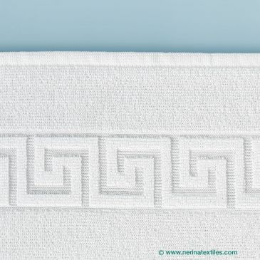 Toalla lavabo sanidad Greca blanca 50x100 cm 400 gramos detalle