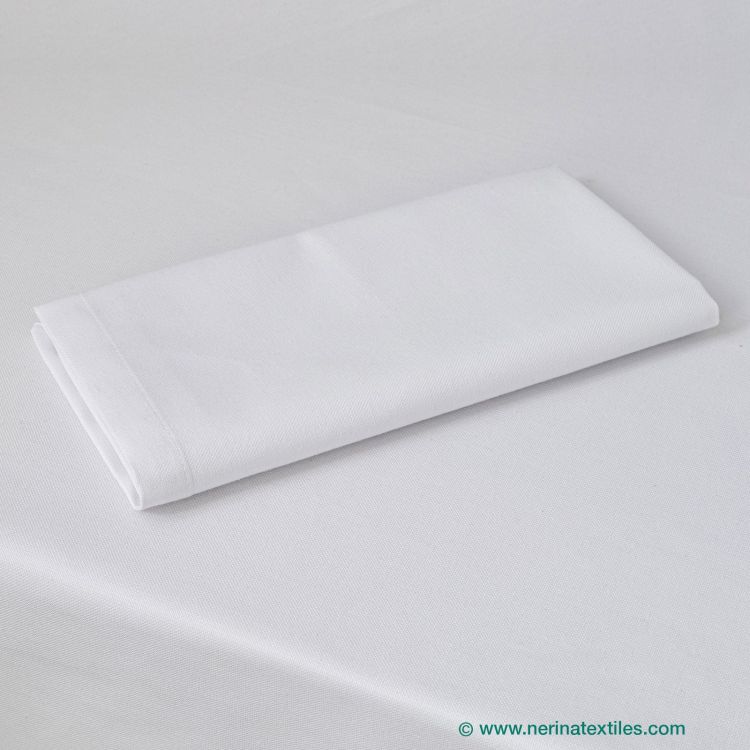 Servilleta para hostelería de satén blanco Poliéster-Algodón