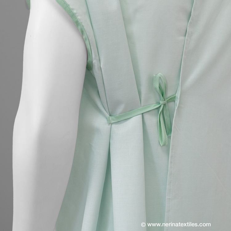 Bata paciente hospital verde sin mangas