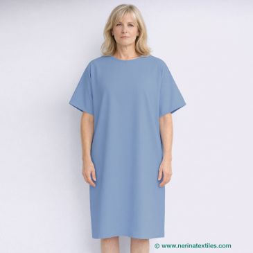 Bata paciente hospital Celeste manga corta Talla M