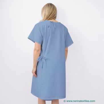 Bata paciente hospital Celeste manga corta Talla M