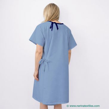 Bata paciente hospital Celeste manga corta Talla XXL