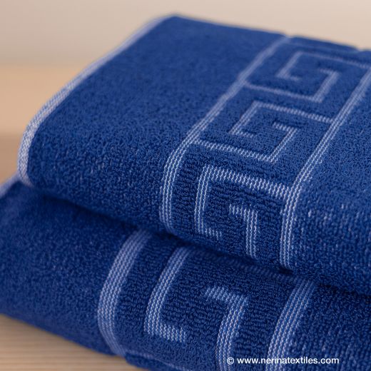 Toalla lavabo hotel Greca azul 50x100 cm 450 gramos 2