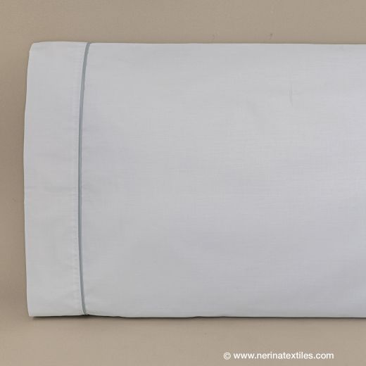 Funda almohada blanca con ribete gris Poliéster-Algodón... 2
