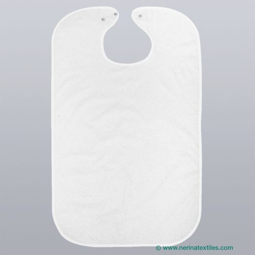Babero para adulto Rizo/PVC Sanitario blanco 50x85 con corchetes